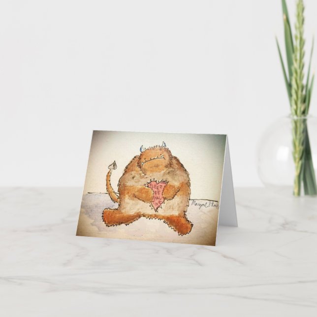 Valentinmonster Dankeskarte (Vorderseite)