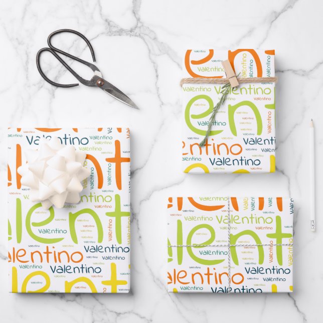 Valentino Geschenkpapier Set (Vorderseite)