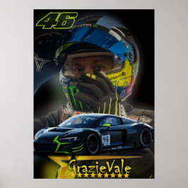 Valentino Rossi, Moto GP Legende, der Doktor 46, Poster