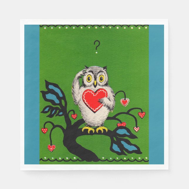 Valentinowl Serviette (Vorderseite)