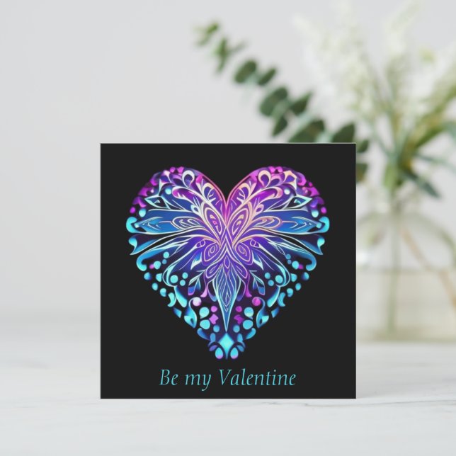 Valentins dekorative Herzdesign-Karte Feiertagskarte (Stehend Vorderseite)