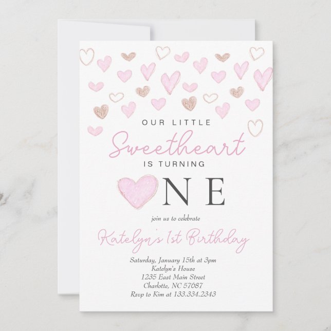 Valentins erste Einladung zum Geburtstag (Vorderseite)