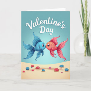 Valentins-Fisch-Umarmen-Karte Karte