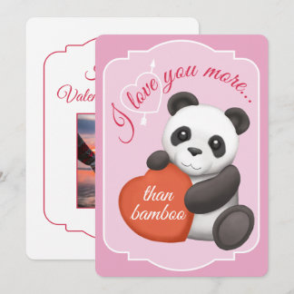 Valentins-Flat-Card süßer Panda Feiertagskarte