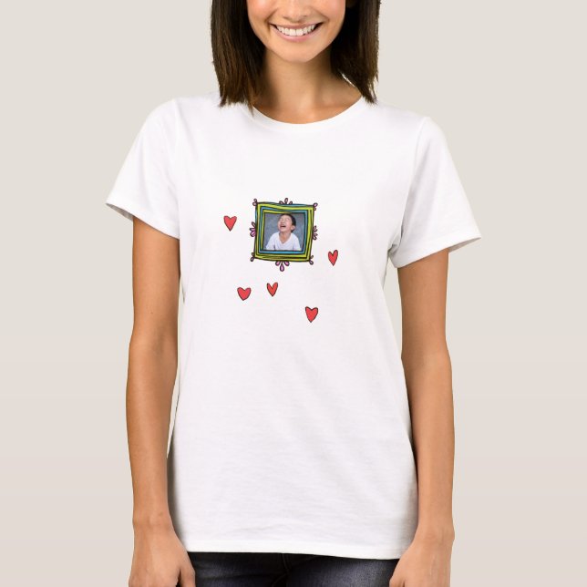 Valentins Gerahmter T - Shirt für Fotovorlagen (Vorderseite)