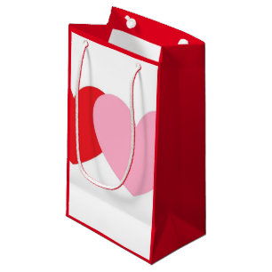Valentins Geschenktasche mit roten und rosa Herzen Kleine Geschenktüte