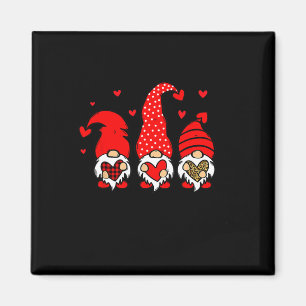 Valentins-Gnome halten Herz-Leopard Happy Valen Magnet