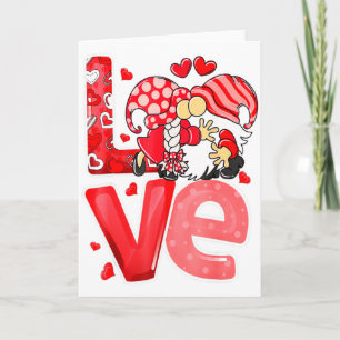 Valentins-Gnome mit Herzen Valentinstag-Spaß Karte