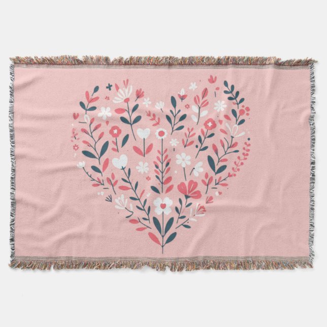 Valentins Herz Decke (Vorderseite)