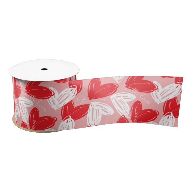 Valentins Herz des "Mit Liebe" Satinband (Spule)
