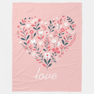 Valentins Herz Fleecedecke