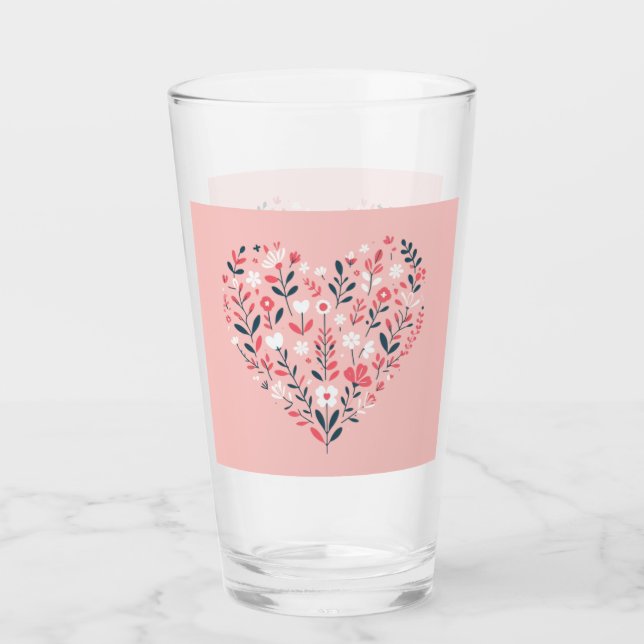 Valentins Herz Glas (Vorderseite)