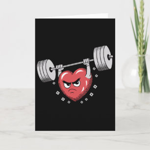 Valentins Herz hebt Gewichte lustiges Workout  Karte
