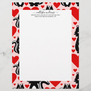 Valentins-Herz-Illustrationsmuster mit rosa Stinkt Briefbogen