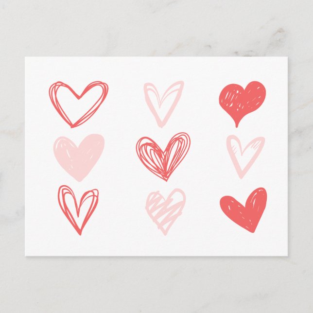 Valentins Herz rosa Minimalistisch-modern Postkarte (Vorderseite)