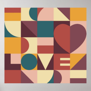 Valentins Herzdesign, abstrakter Hintergrund. Poster