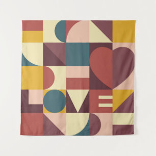 Valentins Herzdesign, abstrakter Hintergrund. Wandteppich
