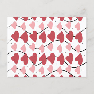 Valentins-Herzen-Kritzeleien-Punkte-Muster      Postkarte