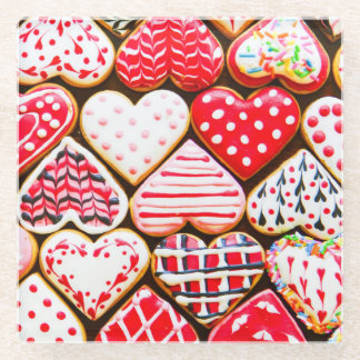 Valentins Herzkekse: hausgemachte Liebe. Glasuntersetzer