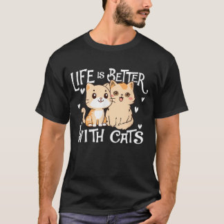 Valentins katzenlanges Leben ist besser mit Katzen T-Shirt