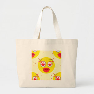 Valentins-Kuss Emoji Jumbo Stoffbeutel