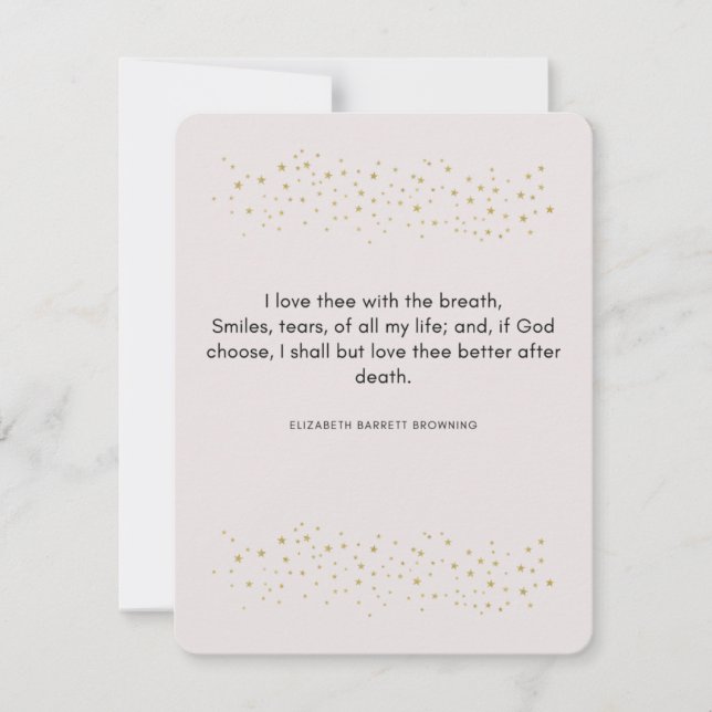 Valentins Liebe Gedicht Elizabeth Barrett Browning (Vorderseite)