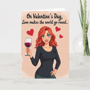 Valentins-Liebes-Wein-Karte Karte