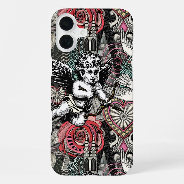 Valentins-Maximalismus col dunkel iPhone 16 Plus Hülle (Rückseite)