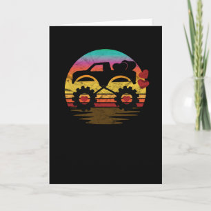 Valentins Monster Truck Liebe Retro Vintage Männer Karte