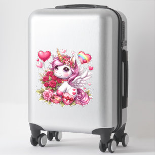 Valentins Niedliches Anime-Einhorn Aufkleber