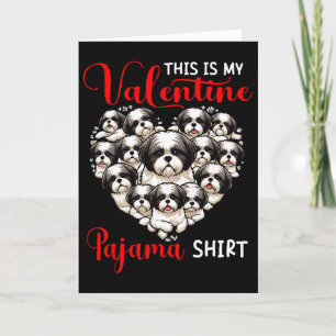 Valentins-Pyjama-Shirt Gruppe Shih Tzus in Herzfor Karte