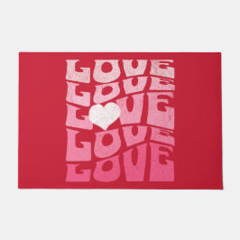 Valentins Retro-70er-Liebe Fußmatte
