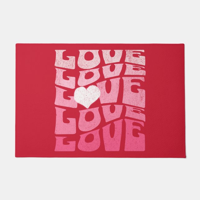Valentins Retro-70er-Liebe Fußmatte (Vorderseite)