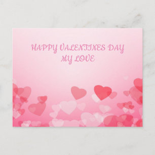 Valentins rosa und rote Herzen Postkarte