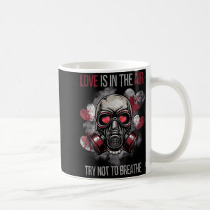 Valentins-Schädel-Gasmaske-Liebe-Romanze Kaffeetasse