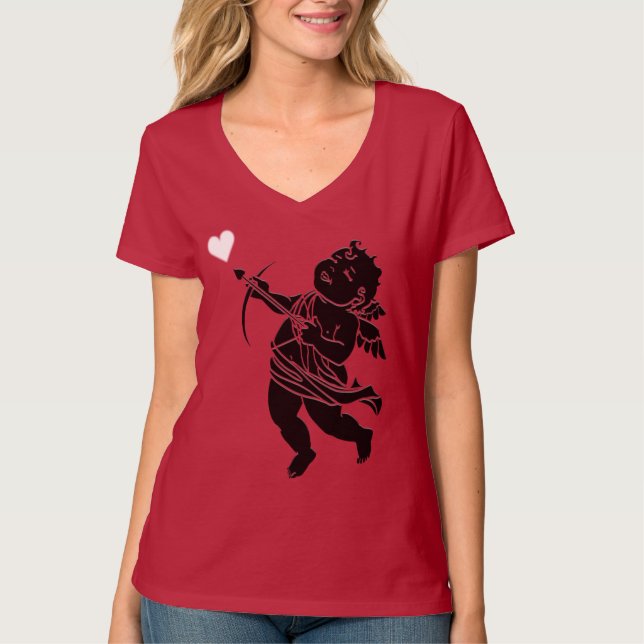 Valentins Shirt Lady's Cupid Jersey Shirt Custom (Vorderseite)