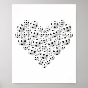Valentins Soccer Herz Tropf Srt Liebe Valentinstag Poster