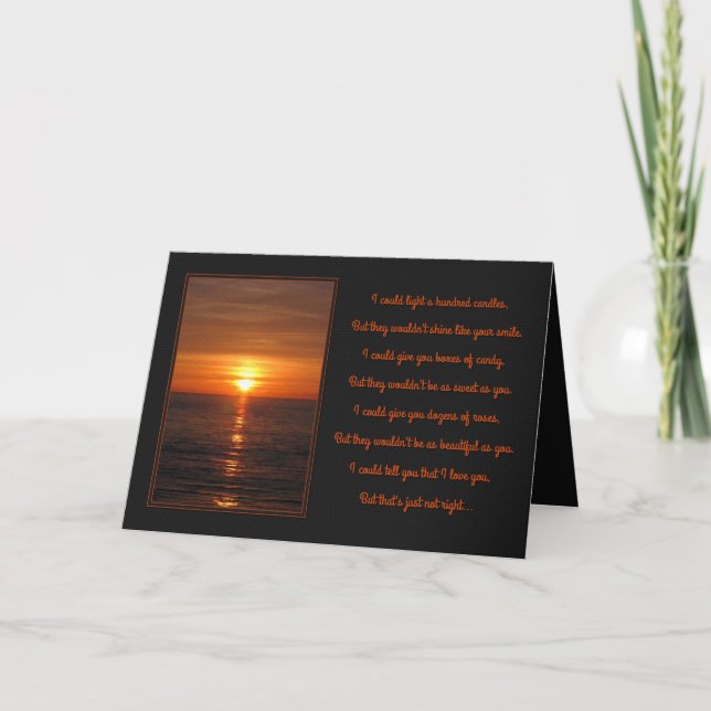 Valentins Sonnenuntergang Feiertagskarte (Vorderseite)
