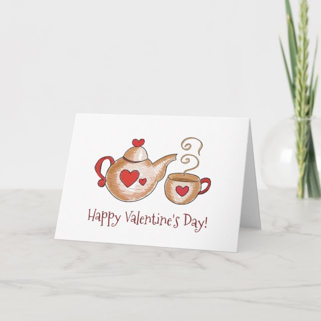 Valentins Tea-Grußkarte Karte (Vorderseite)