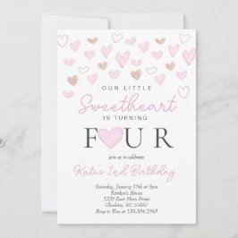 Valentins vierte Geburtstagseinladung Einladung