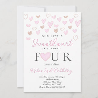 Valentins vierte Geburtstagseinladung Einladung