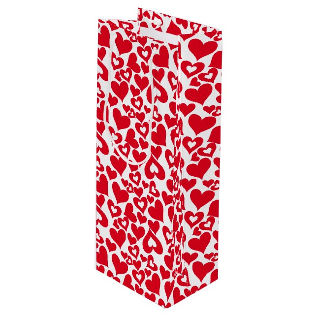 Valentinsche Geschenktasche Geschenktüte Für Weinflaschen (Vorderseite Schrägansicht)
