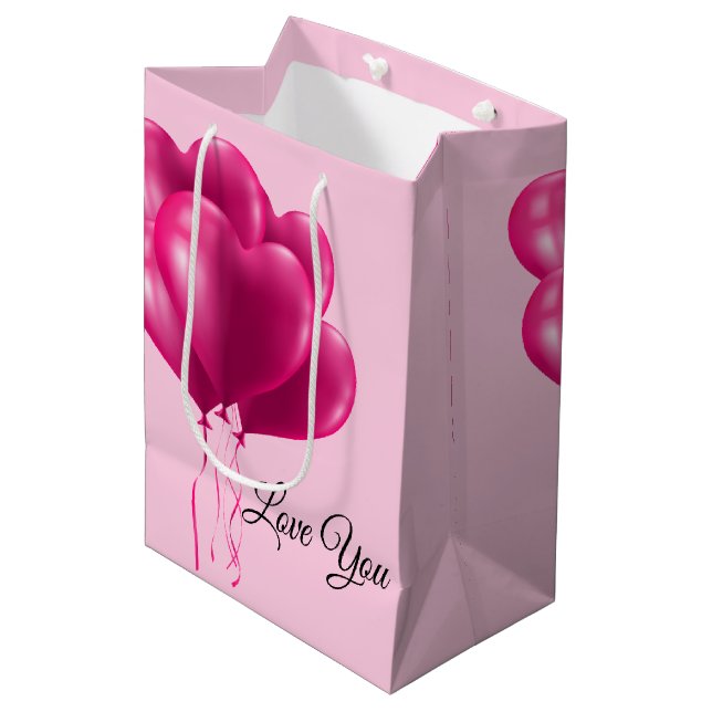 Valentinsche Geschenktasche Mittlere Geschenktüte (Vorderseite Schrägansicht)