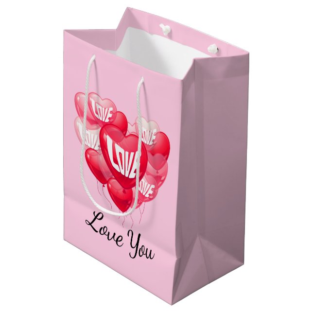 Valentinsche Geschenktasche Mittlere Geschenktüte (Vorderseite Schrägansicht)
