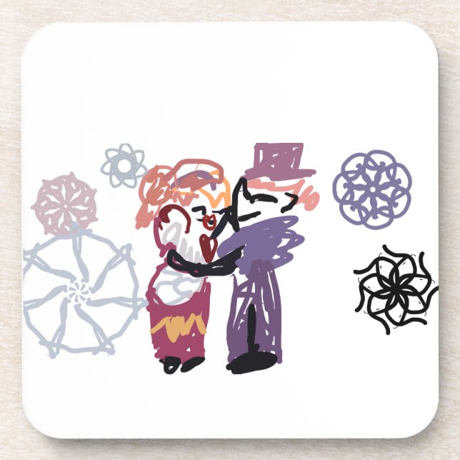 Valentinsfreude Getränkeuntersetzer (Vorderseite)