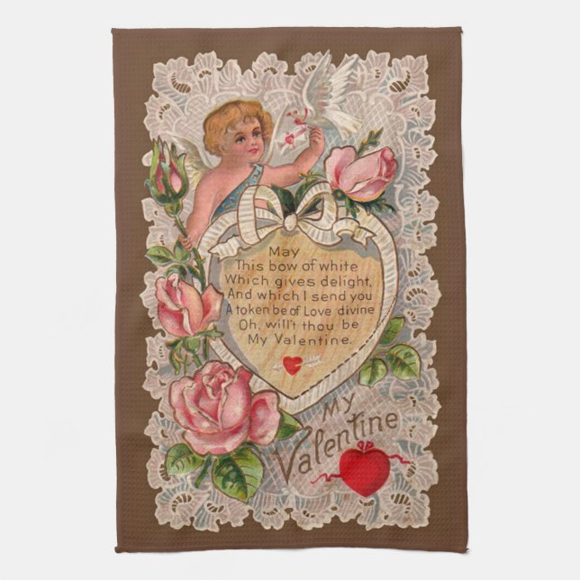 Valentinsgedicht mit Spitze Handtuch (Vertikal)
