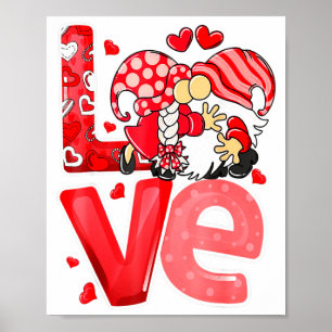Valentinsgnome mit Herzen Valentinstag Spaß Poster