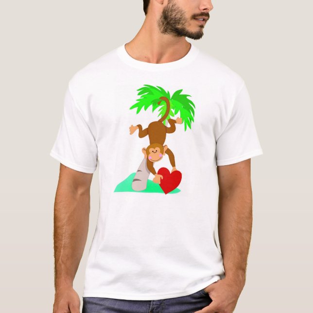 Valentinsgruß-Affe T-Shirt (Vorderseite)