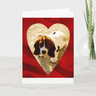 Valentinsgruß-Basset-Jagdhund Feiertagskarte