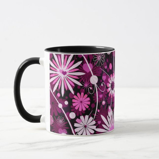 Valentinsgruß-Blumenmuster Tasse (Links)